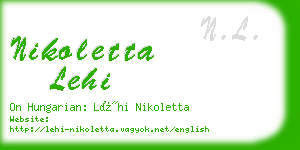 nikoletta lehi business card